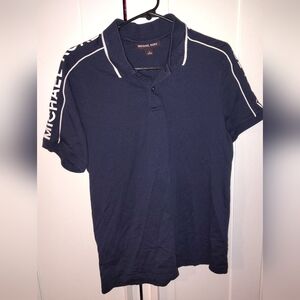 Michael Kors Blue Polo Shirt with White Trim